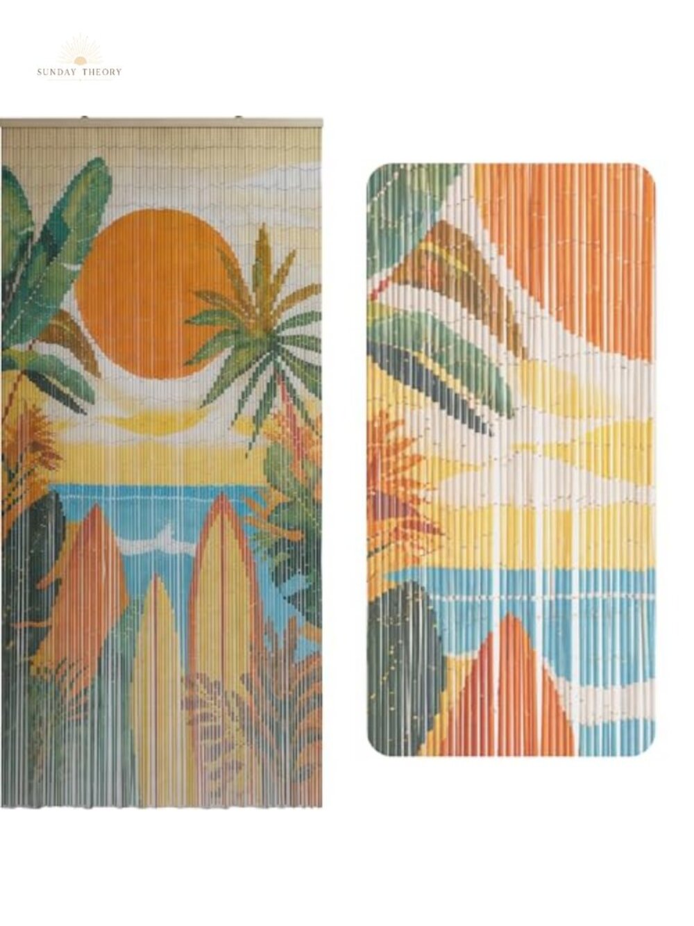 Handcrafted Bamboo Beaded Door Curtain Coastal Tropical Décor